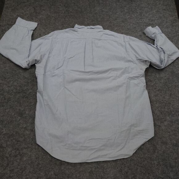 Vintage Polo Ralph Lauren Button Up Shirt Mens 16.5 34 Blue Regular Fit Striped - Picture 12 of 13